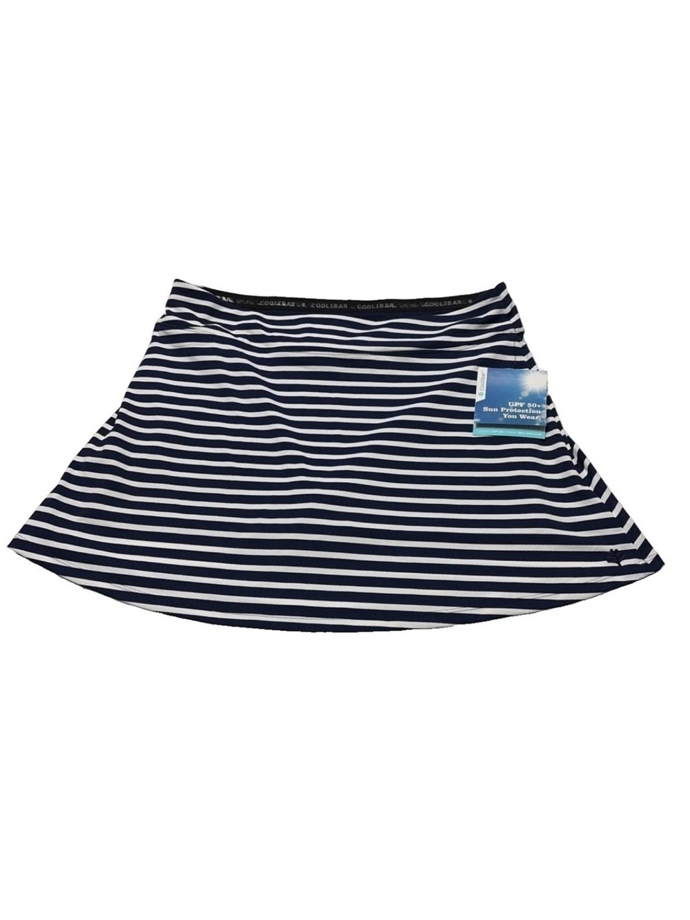 NWT COOLIBAR Sz XXL Navy & White striped Sandbar swim skort